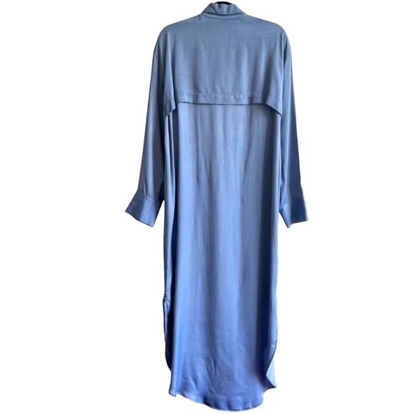 ZARA Dress Satin Effect Shirt Dress Size Small • BLOGGER FAVORITE • - Picture 9 of 11